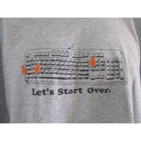 Vintage Computer Lets Start Over Three Finger Salute Anvil Ringer T Shirt L GUC - Picture 2 of 16